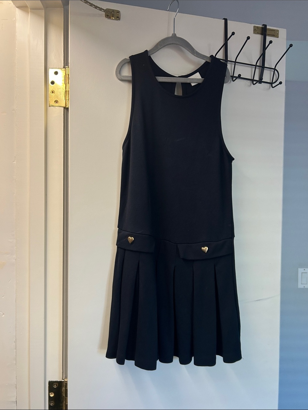 Zara Girls' navy Sleeveless Pleated Dress with Heart Accent size 10